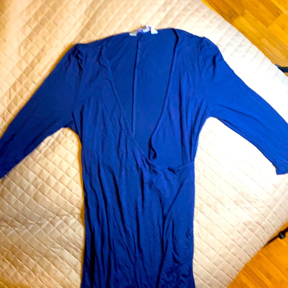Wrap around design maternity dress.